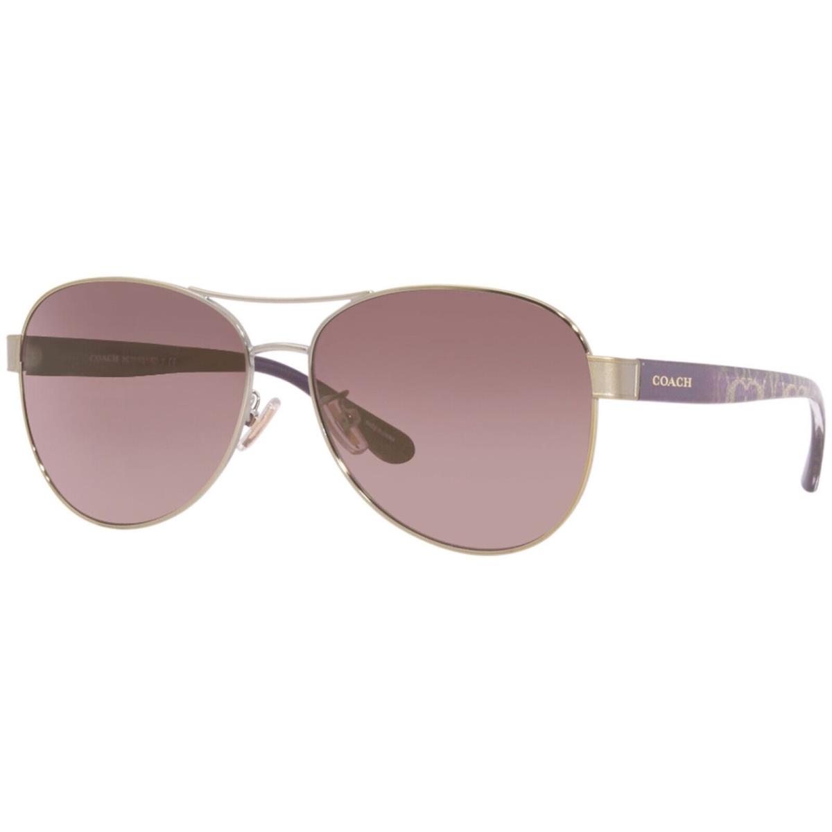 Coach HC7115 90056F Gold Purple Aviator Pink Mirrored 59mm Women`s Sunglasses