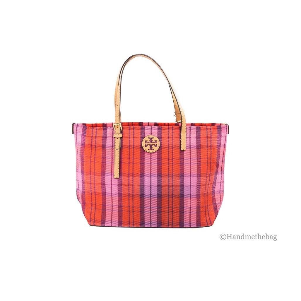 Tory Burch 146732 Emerson Small Pink Red East West Mesh Market Tote Handbag