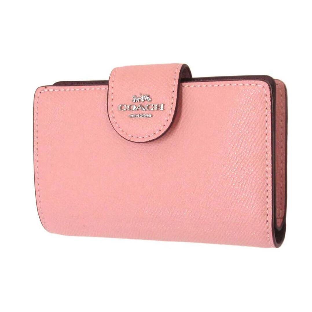 Coach Crossgrain Leather Corner Zip Medium Wallet Light Pink 6390