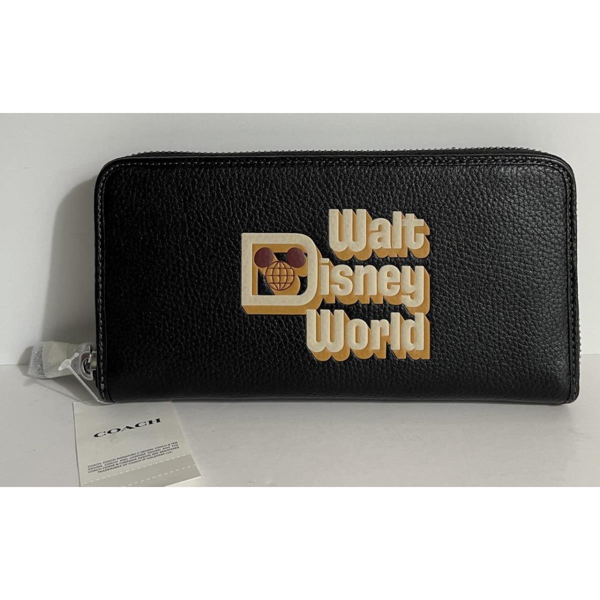 Disney Parks Coach Walt Disney World 50th Anniversary Black Wallet