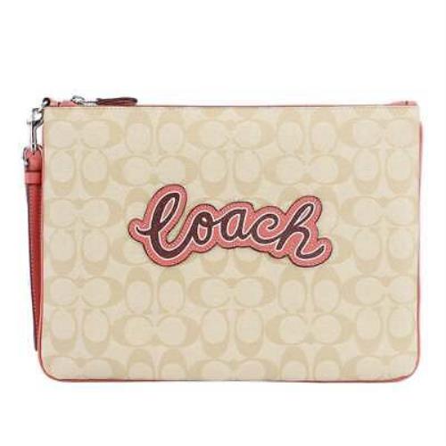 Coach Large Wristlet 30 IN Signature Canvas with Coach Print