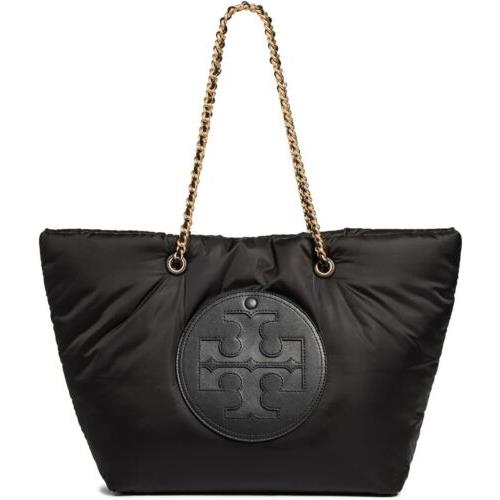 Tory Burch Women Ella Puffy Chain Strap Recycled Polyester Tote Black 001 OS