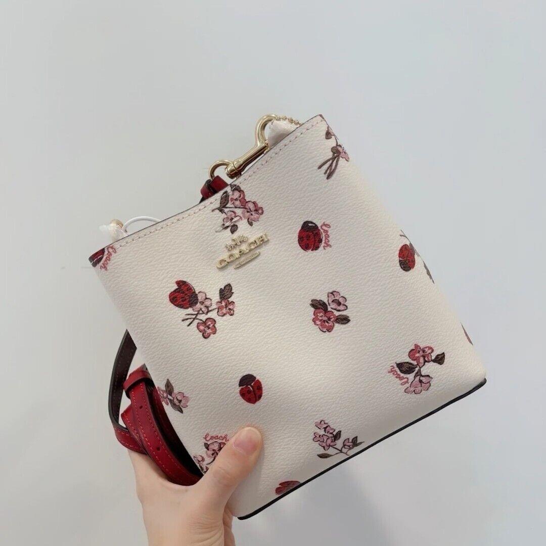 Coach C 7268 Mini Town Bucket Bag with Ladybug Floral Print