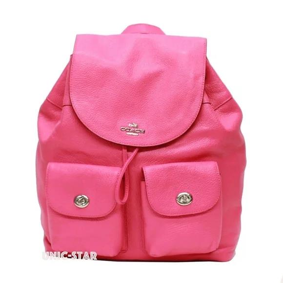 Coach Billie in Pebble Leather Backpack- Bright Fuchsia