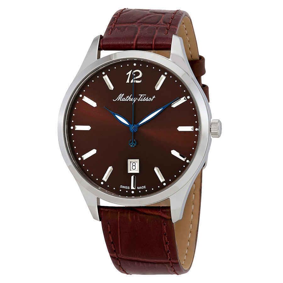 Mathey-tissot Urban Brown Dial Brown Leather Men`s Watch H411AM