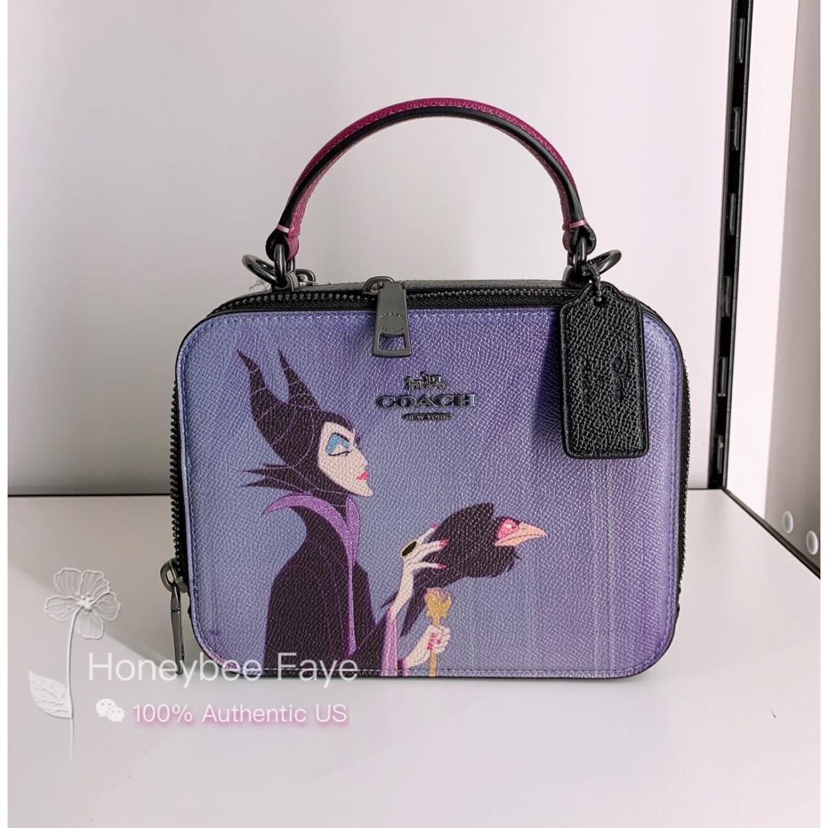 Disney X Coach Box Crossbody with Maleficent Motif