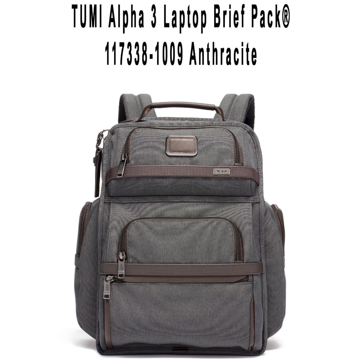 Tumi Alpha 3 Laptop Brief Pack 117338-1009 Anthracite
