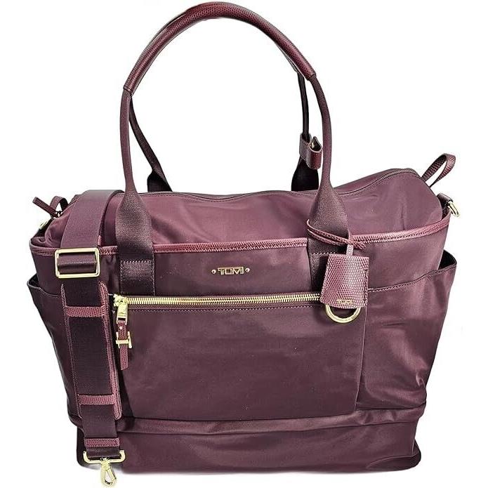 Tumi 148997 Carlyn Wine Purple with Gold Hardware Multi Compartment Women`s Bag