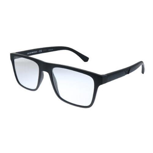 Emporio Armani EA 4115 58011W Black Plastic Rectangle Sunglasses Clear Lens