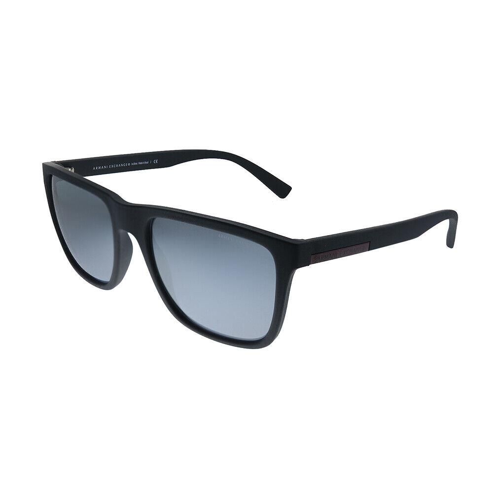Armani Exchange AX 4080S 80786G Matte Black Plastic Square Sunglasses