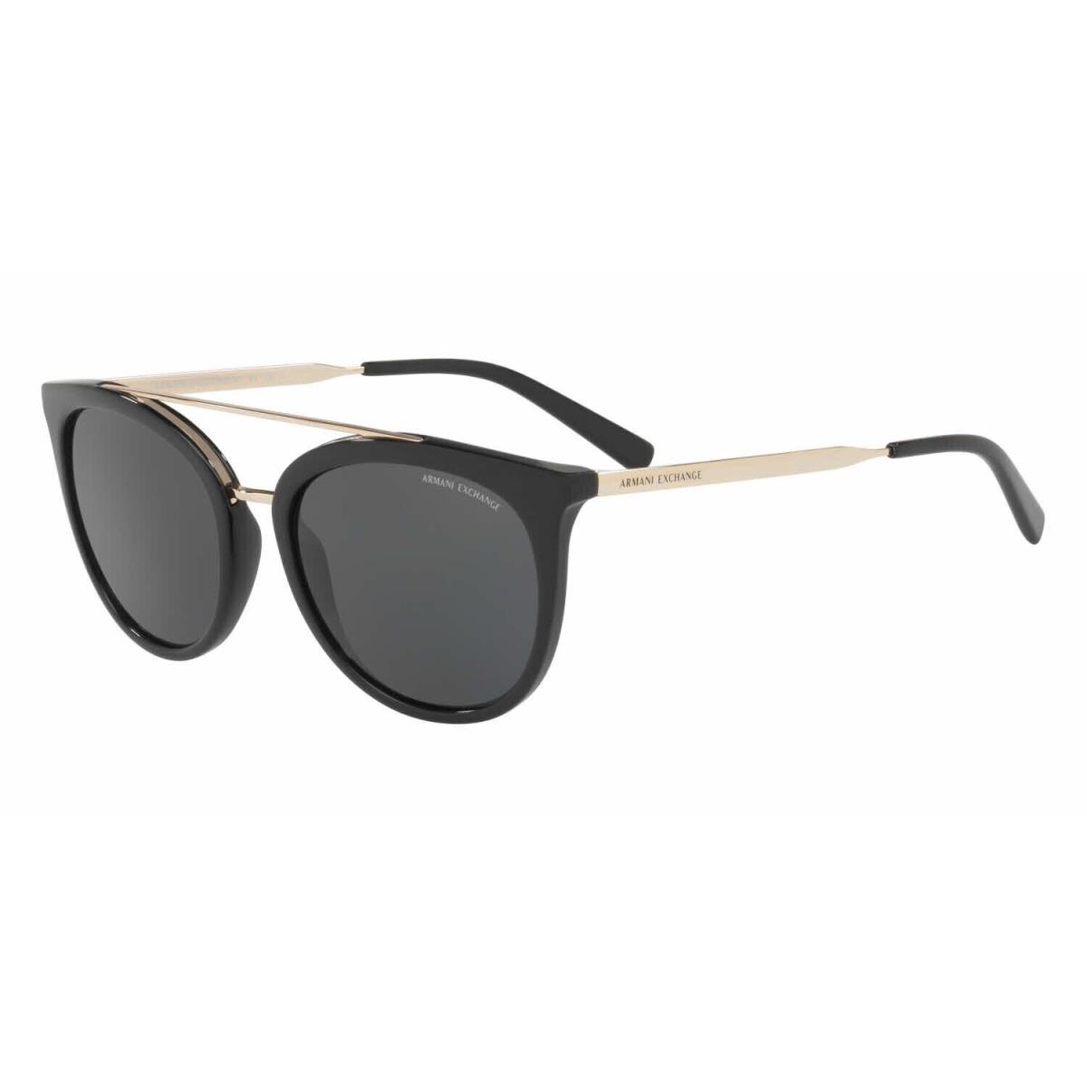 Armani Exchange AX4068S 815887 Black Round Gray Non-polarized 55mm Sunglasses