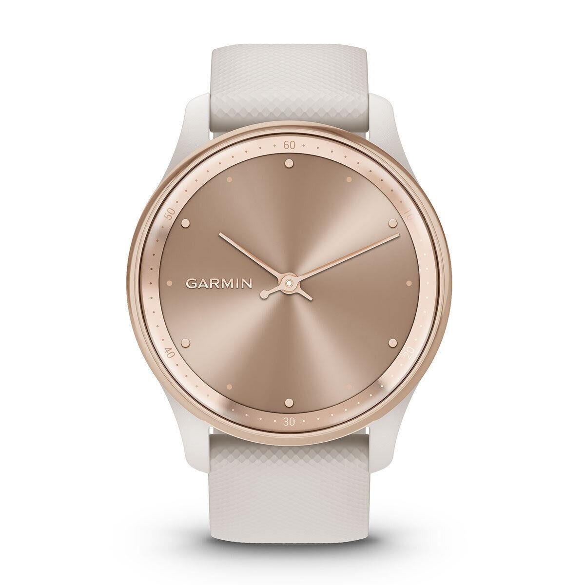 Garmin Vivomove Trend Hybrid Smartwatch Classic Analog Style Touchscreen - Cream Gold/French Gray