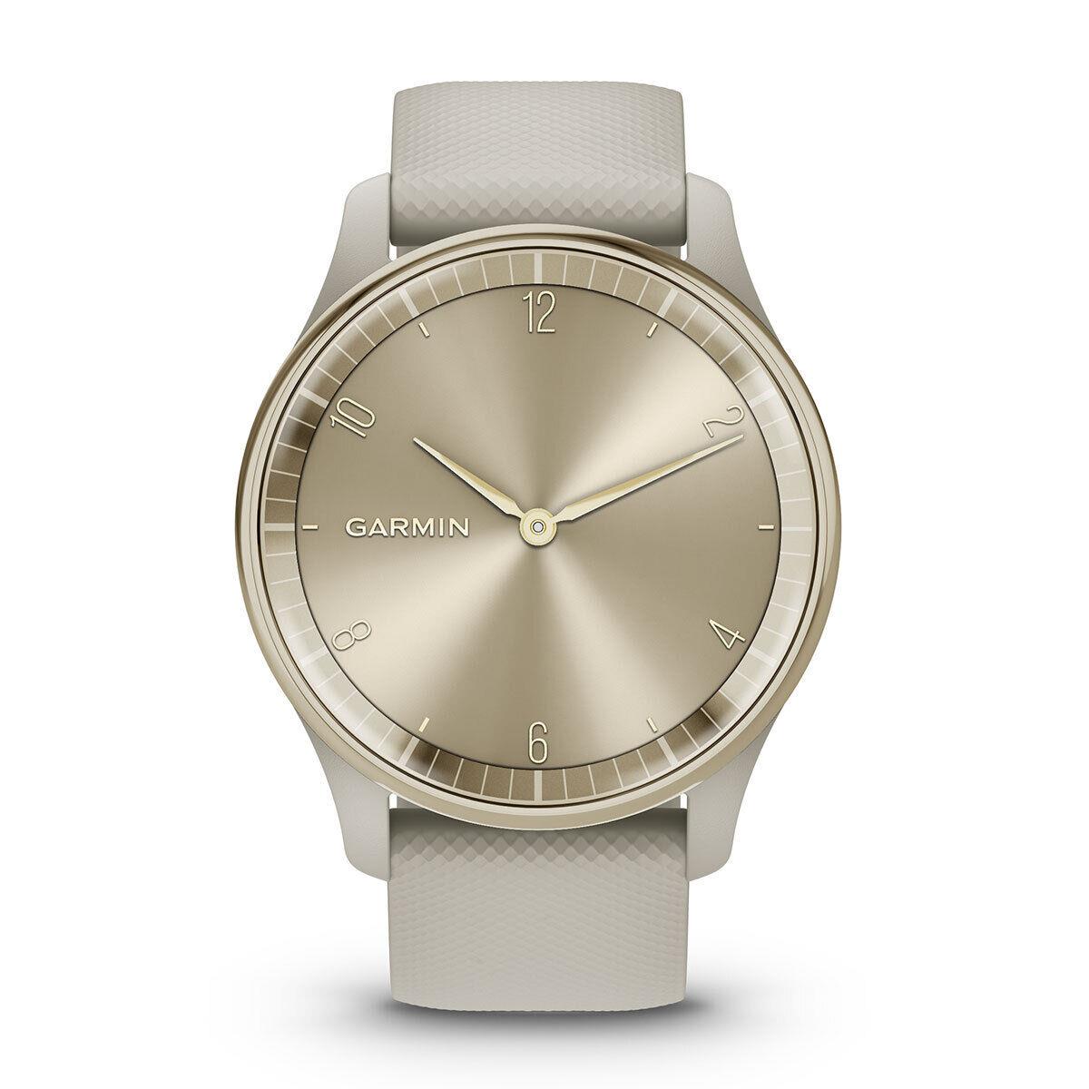 Garmin Vivomove Trend Hybrid Smartwatch Classic Analog Style Touchscreen Cream Gold/French Gray