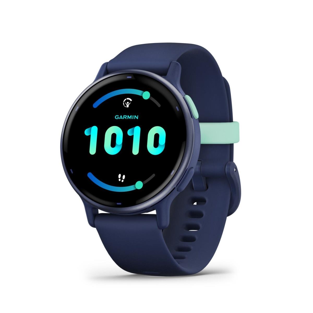 Garmin Vivoactive 5 Health and Fitness Gps Smartwatch with Amoled Display Metallic Navy Aluminum Bezel with Navy Case