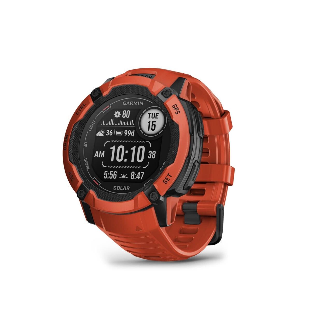 Garmin Instinct 2X Solar Rugged Outdoor Gps Smartwatch Various Colors Flame Red