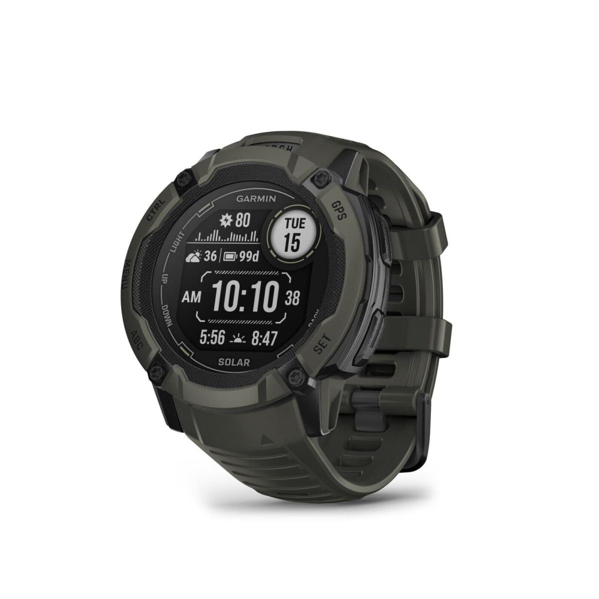 Garmin Instinct 2X Solar Rugged Outdoor Gps Smartwatch Various Colors Moss