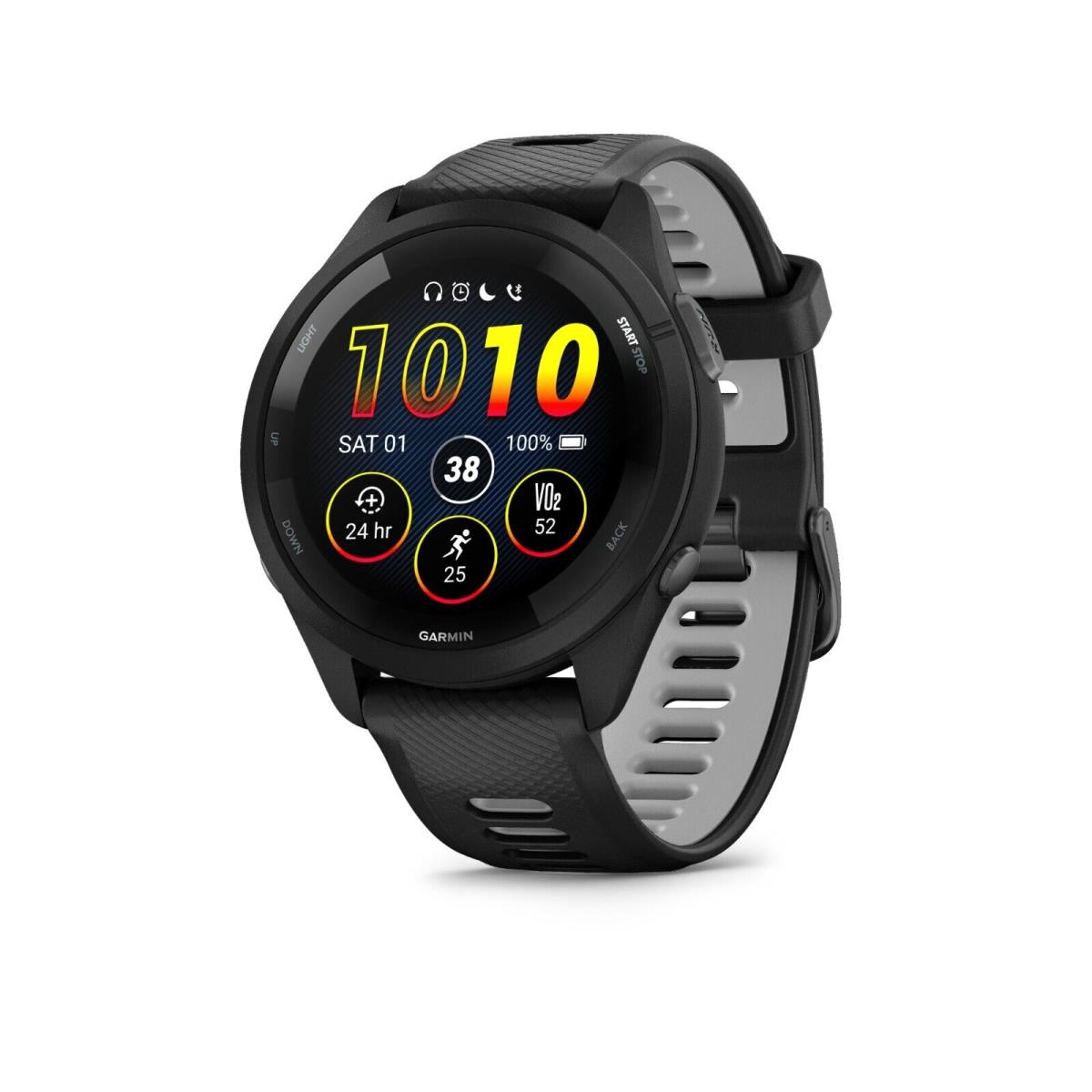 Garmin Forerunner 265/265S Running Smartwatch Amoled Display Training Metrics Black  / Powder Gray (46mm)