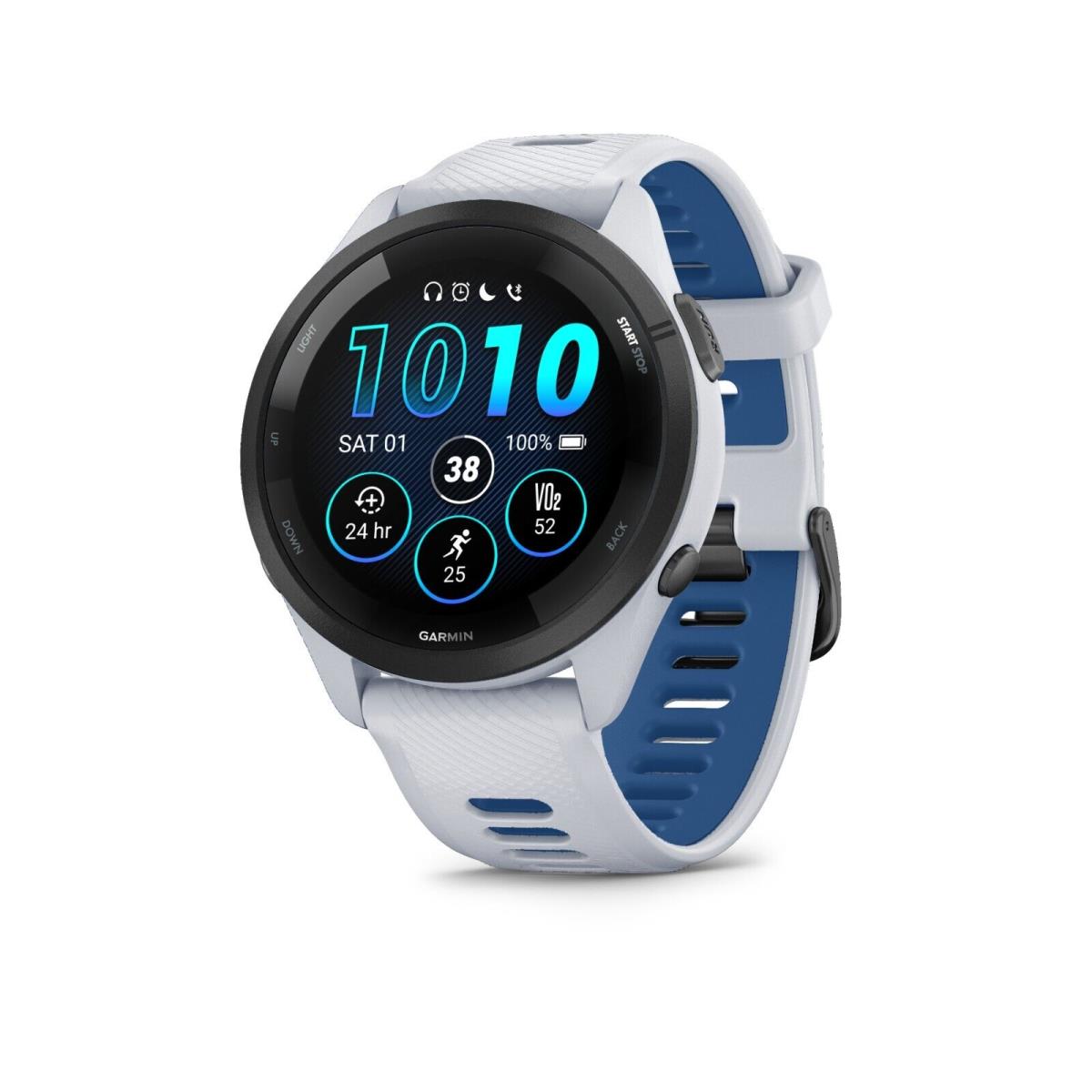 Garmin Forerunner 265/265S Running Smartwatch Amoled Display Training Metrics Whitestone / Tidal Blue (46mm)
