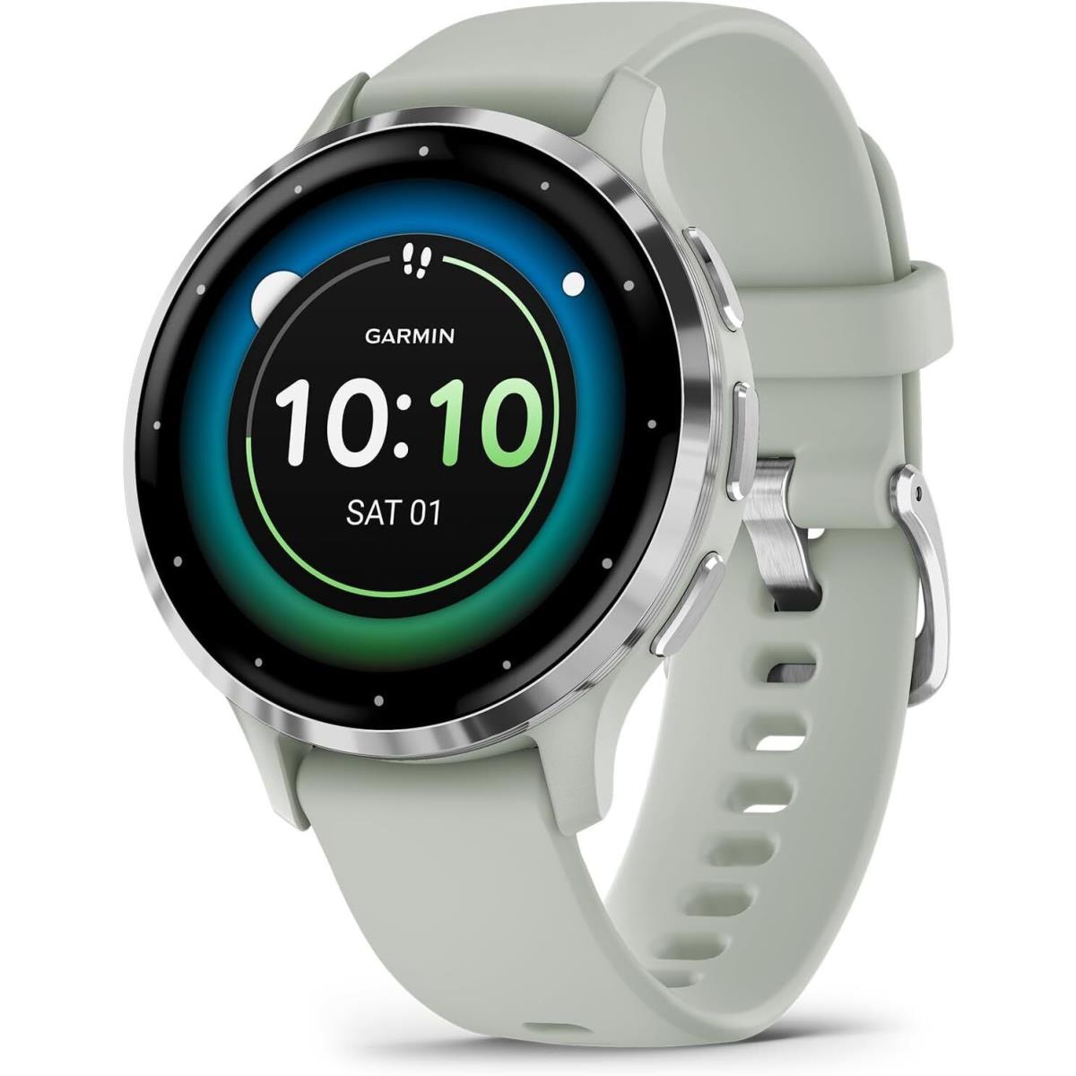 Garmin Venu 3S Smartwatch Advanced Health and Fitness Personal Wrist Coach Silver with Sage Gray