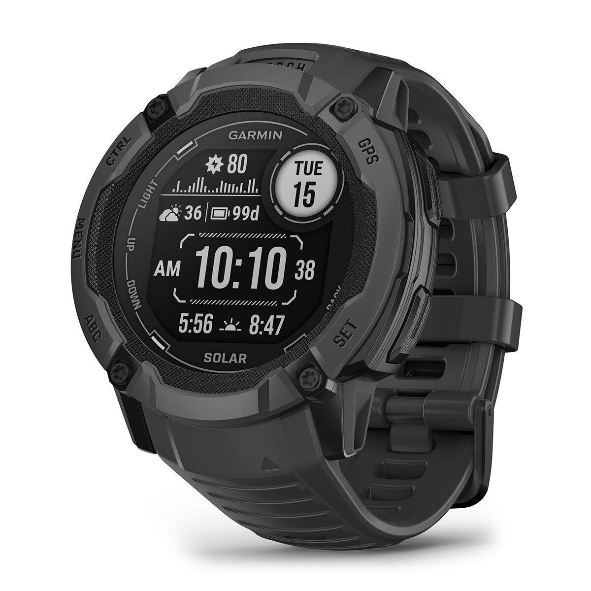 Garmin Instinct 2X Solar Rugged Gps Smartwatch with Built-in Flashlight Graphite