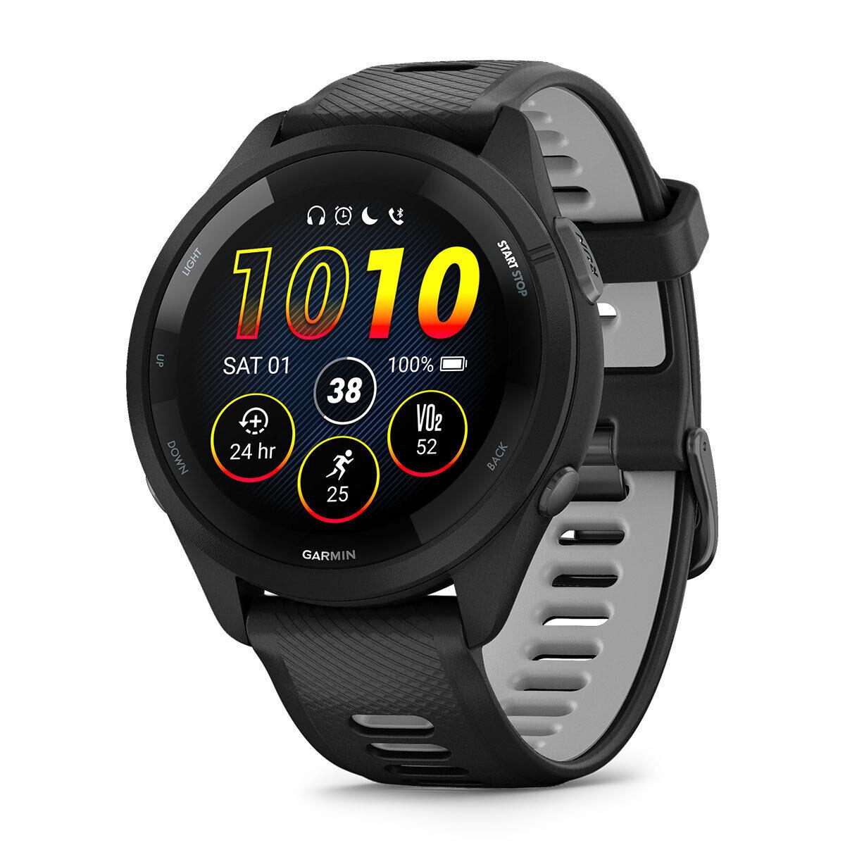 Garmin Forerunner 265/265S Gps Running Smartwatch Amoled Display Music FR265 (Black/Powder Gray)