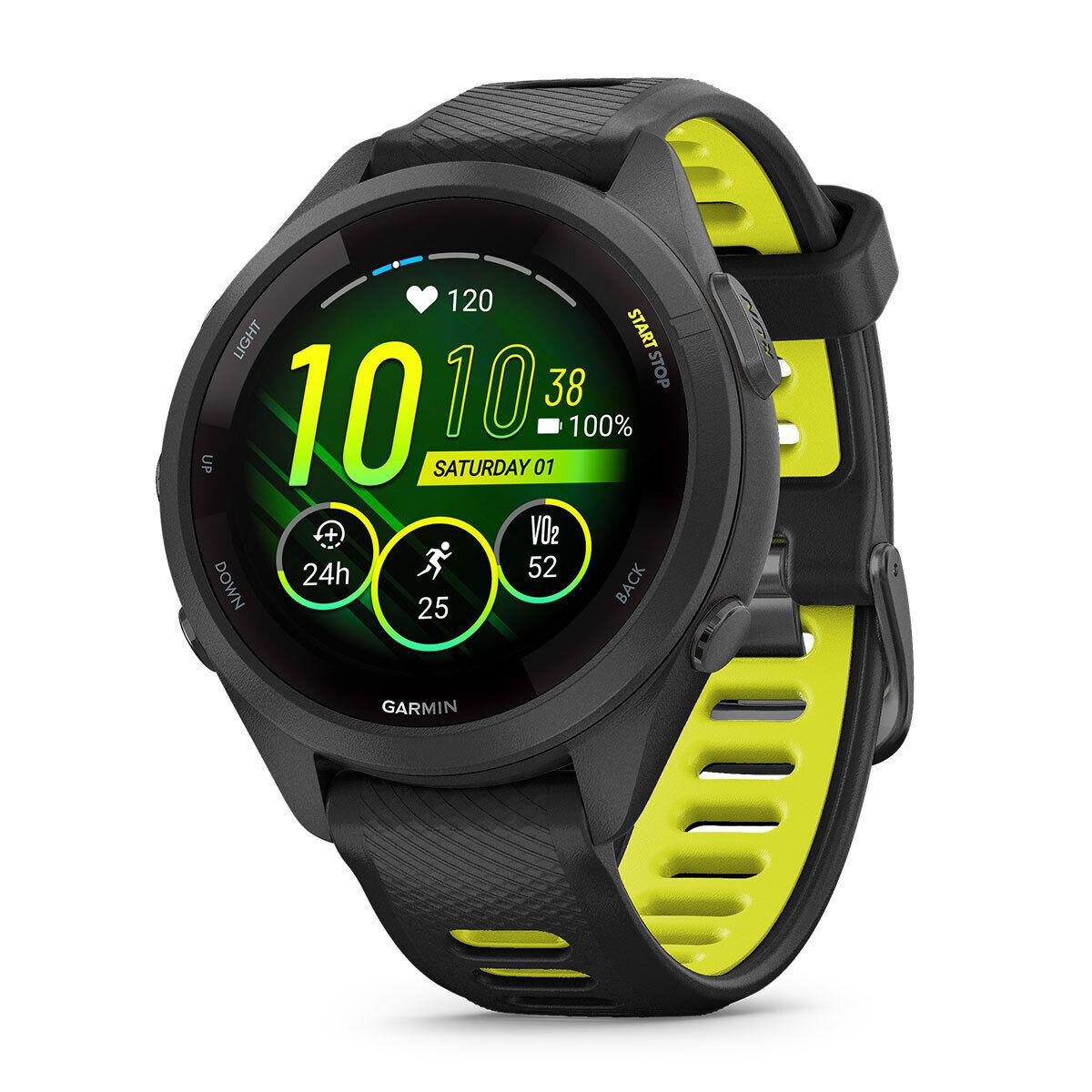 Garmin Forerunner 265/265S Gps Running Smartwatch Amoled Display Music FR265S (Black/Amp Yellow)