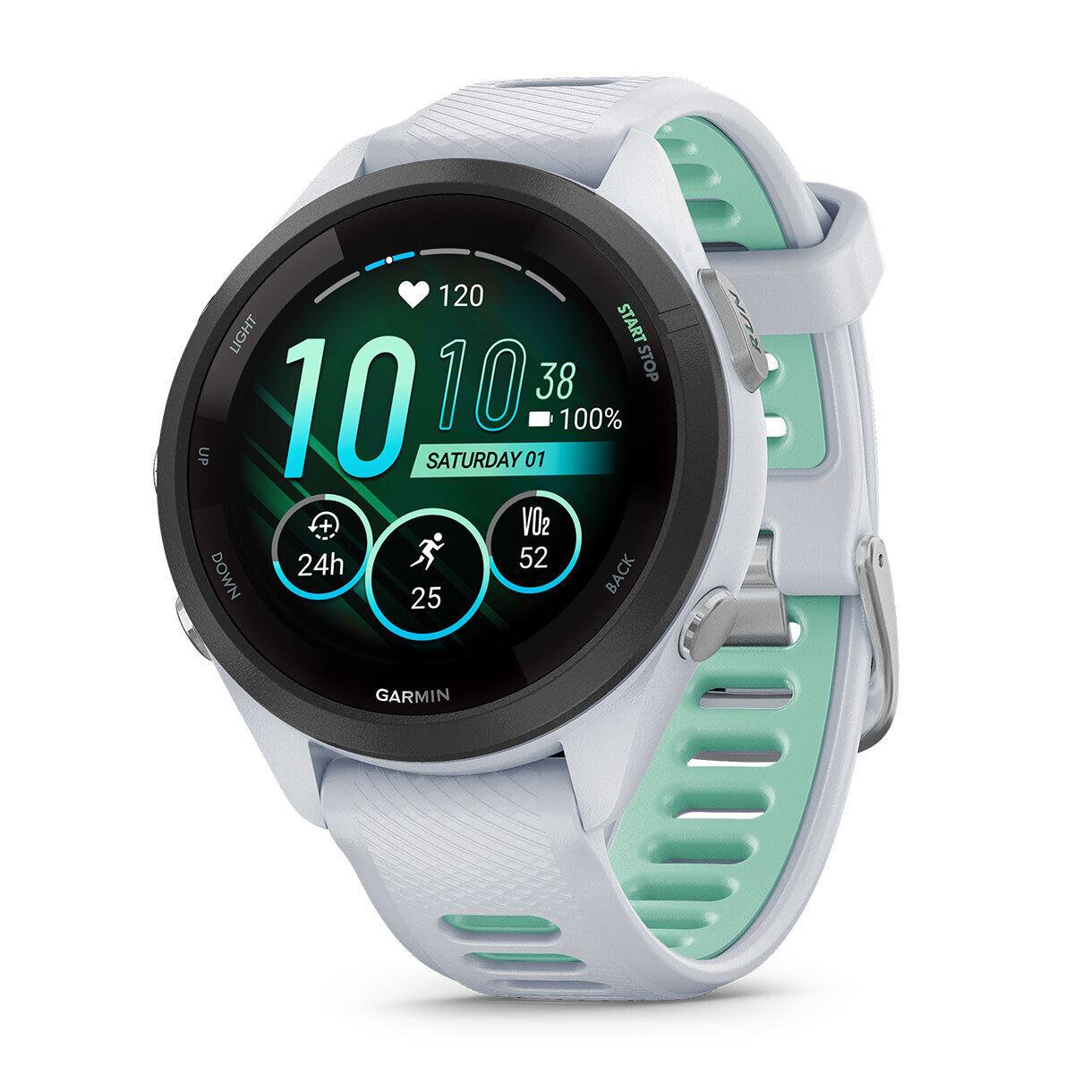 Garmin Forerunner 265/265S Gps Running Smartwatch Amoled Display Music FR265S (Whitestone/Neo Tropic)