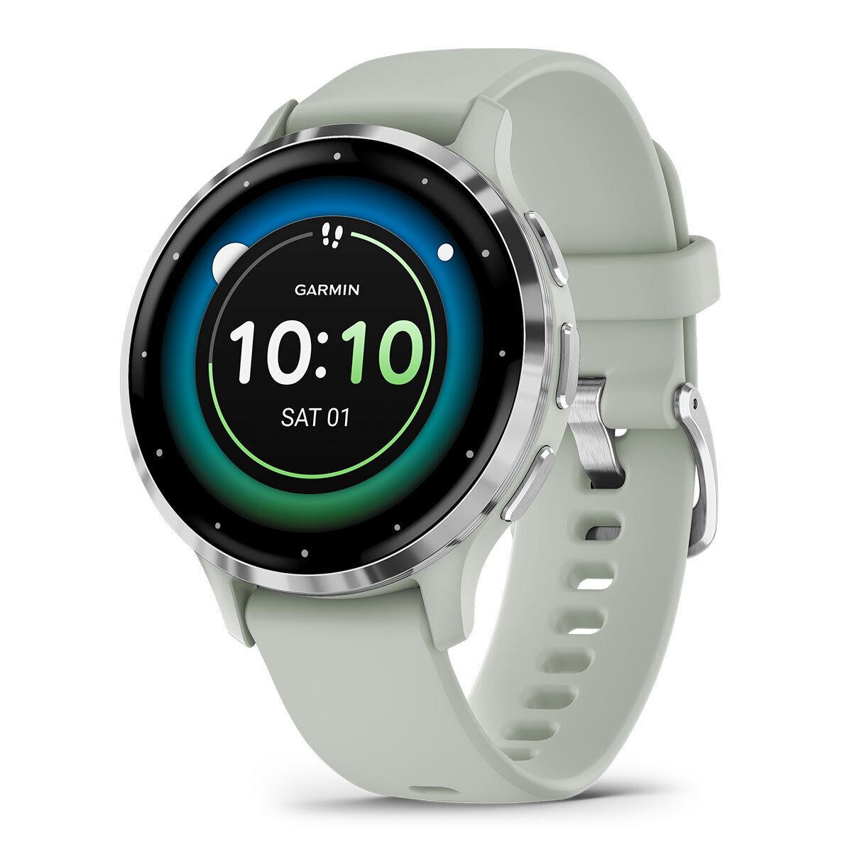 Garmin Venu 3/3S Gps Health Fitness Smartwatch with Amoled Touch Display Venu 3S (Silver/Sage Gray)