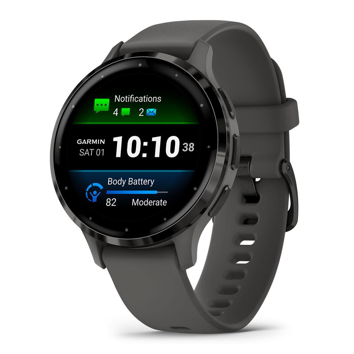 Garmin Venu 3/3S Gps Health Fitness Smartwatch with Amoled Touch Display Venu 3S (Slate/Pebble Gray)