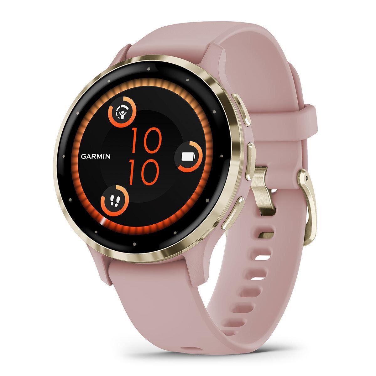 Garmin Venu 3/3S Gps Health Fitness Smartwatch with Amoled Touch Display Venu 3S (Soft Gold/Dust Rose)