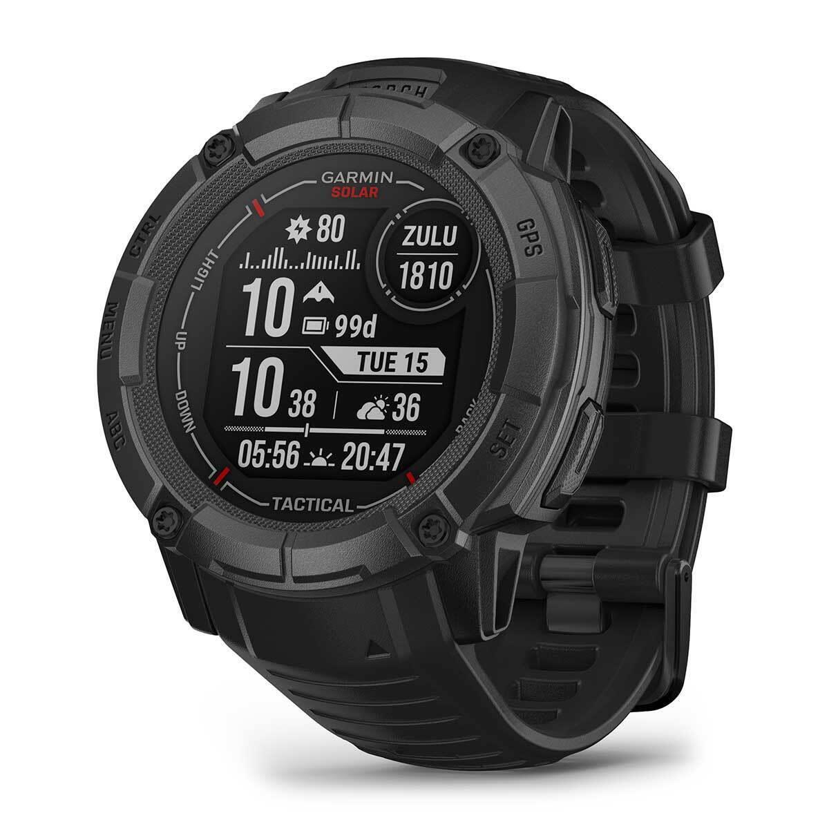 Garmin Instinct 2X Solar Tactical Gps Smartwatch with Ballistics Calculator Black