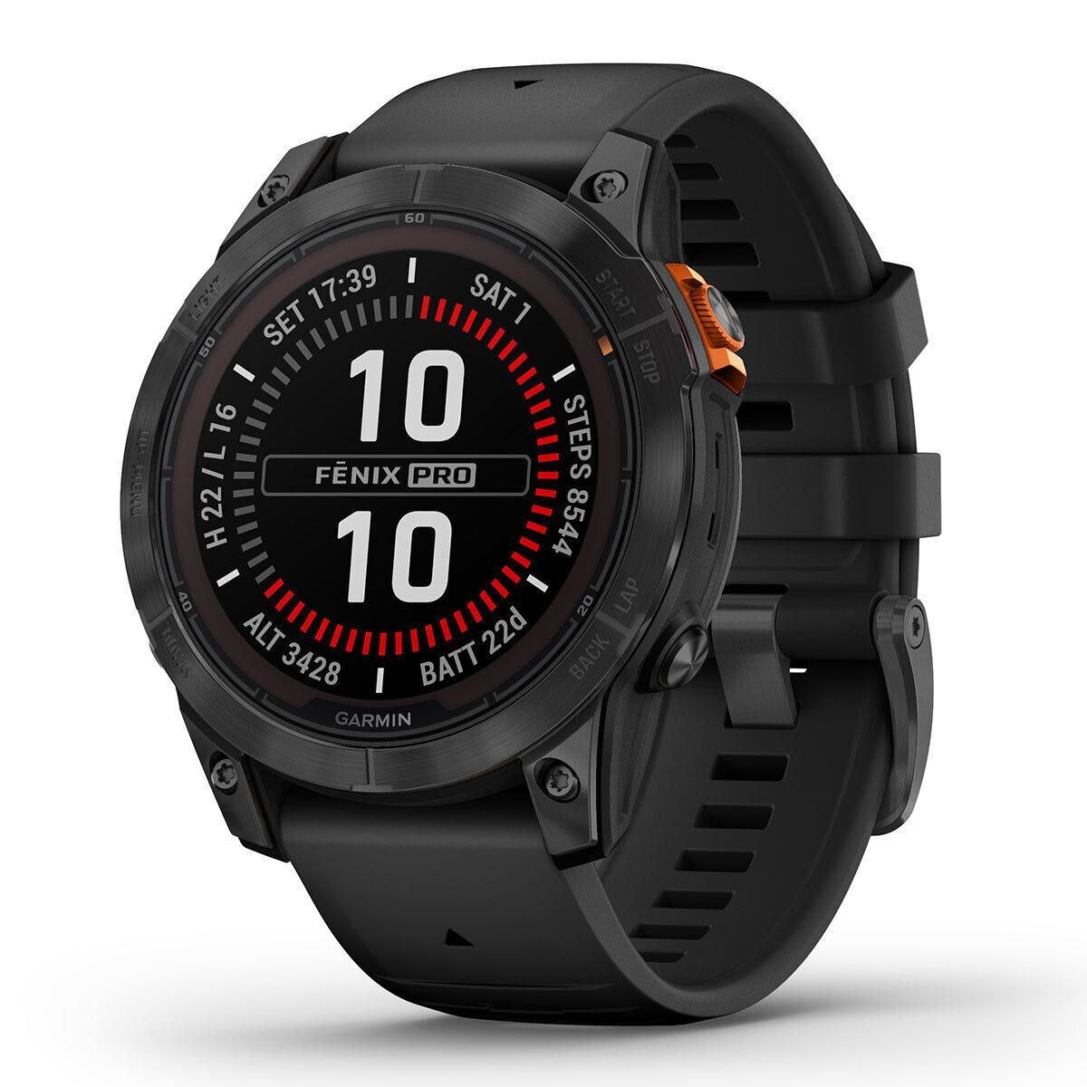 Garmin Fenix 7 Pro Solar/sapphire Solar Multisport Gps Smartwatch Solar Lens - Sapphire Solar - Carbon Gray DLC Titanium/Black