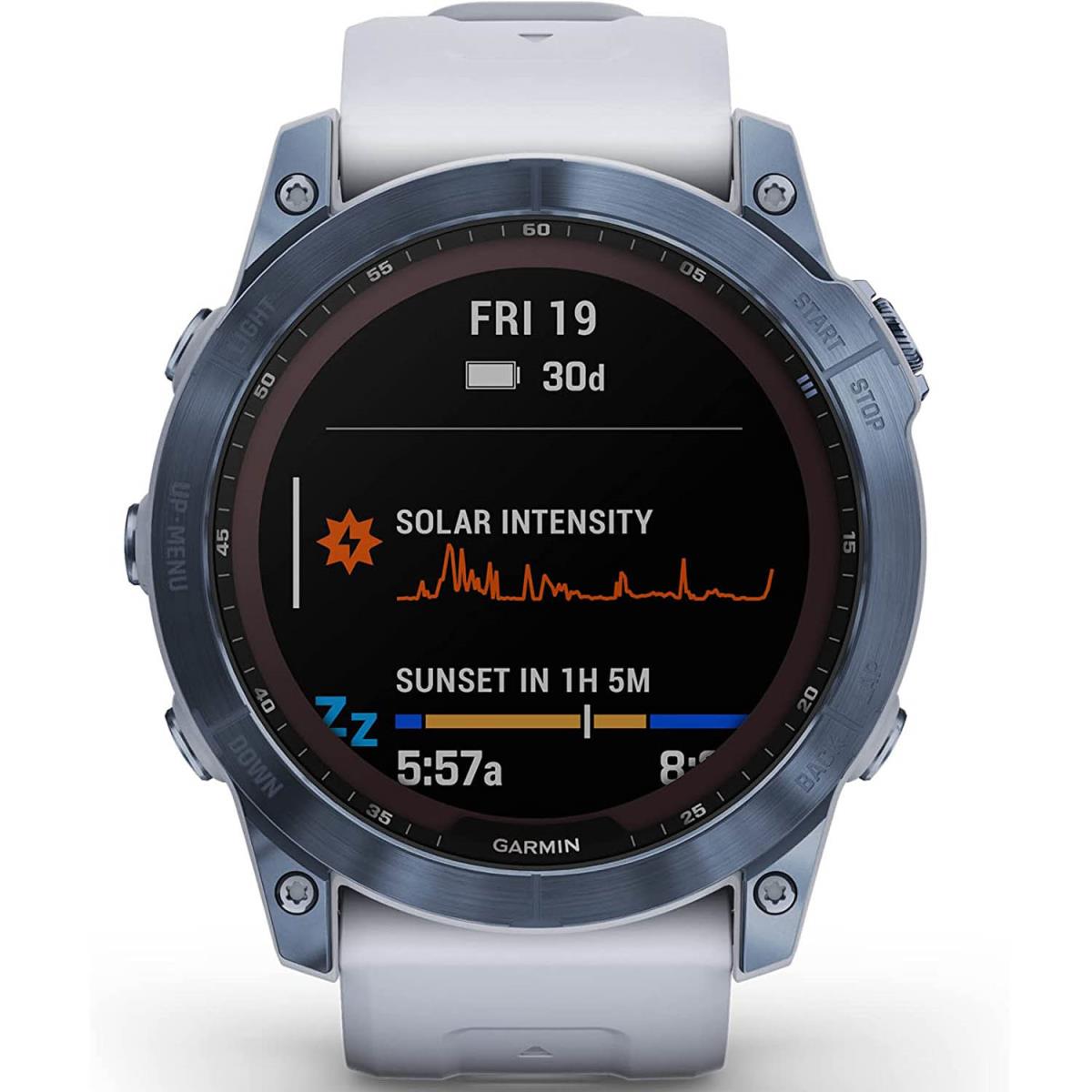 Garmin Fenix 7X Solar Smartwatch Mineral Blue/Whitestrone Band (010-02541-14)