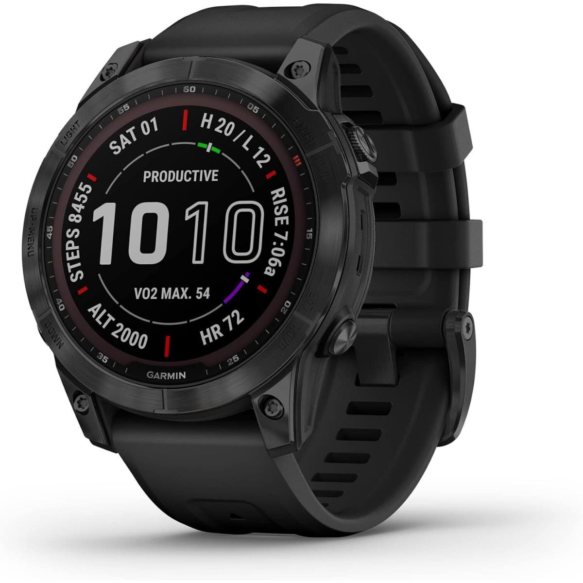 Garmin Fenix 7X Sapphire Solar Edition Smartwatch Solar Charging Capabilities Black DLC with Black