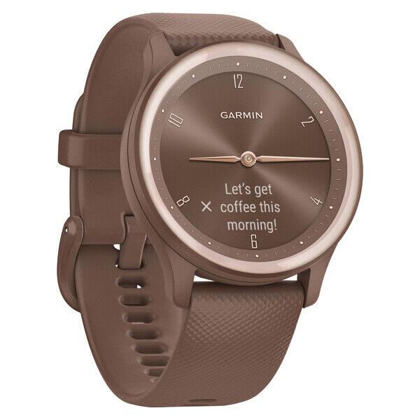 Garmin 010-02566-02 Vivomove Sport Smartwatch with Silicone Band Cocoa Case