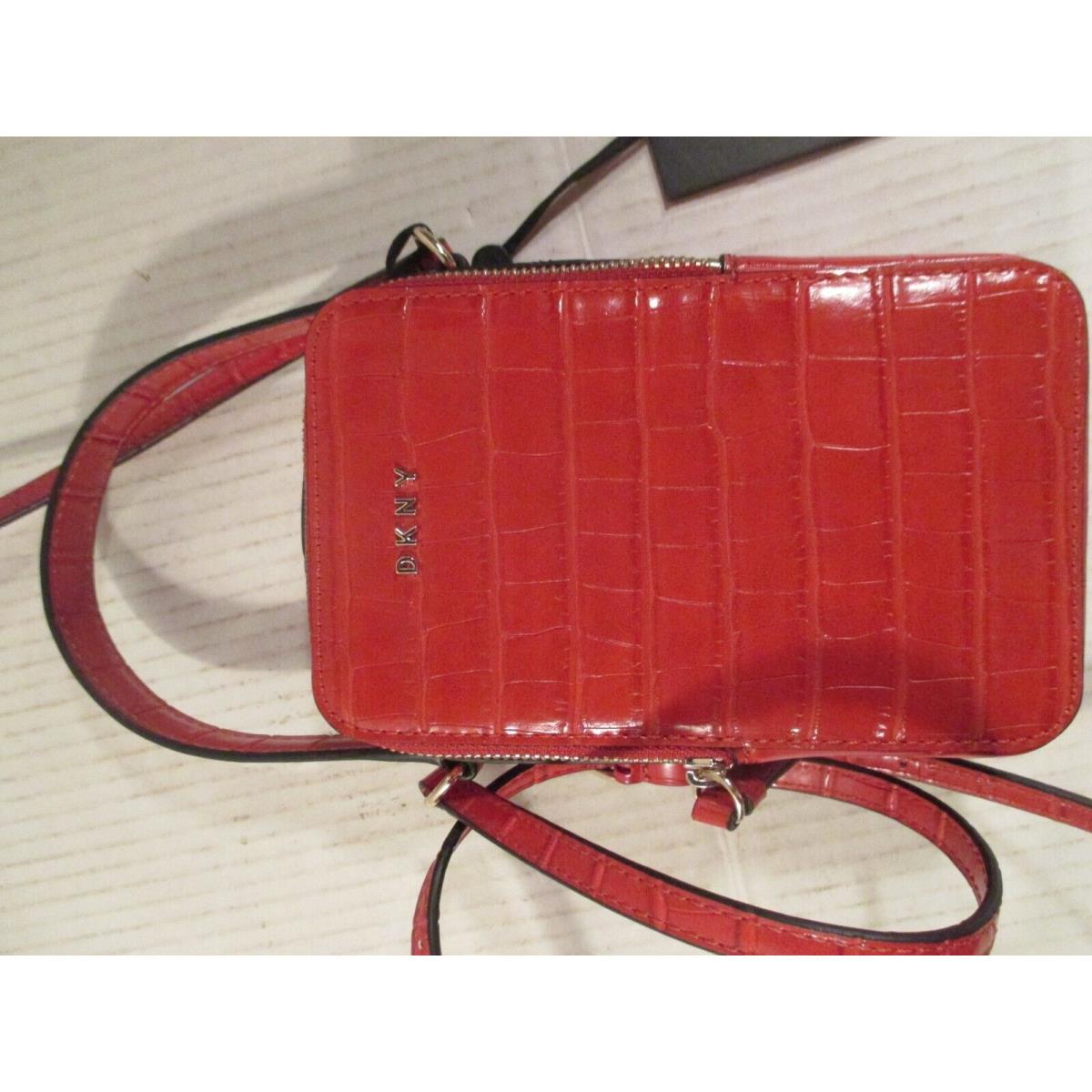 Dkny Stacey NS Phone Crossbody Red Leather