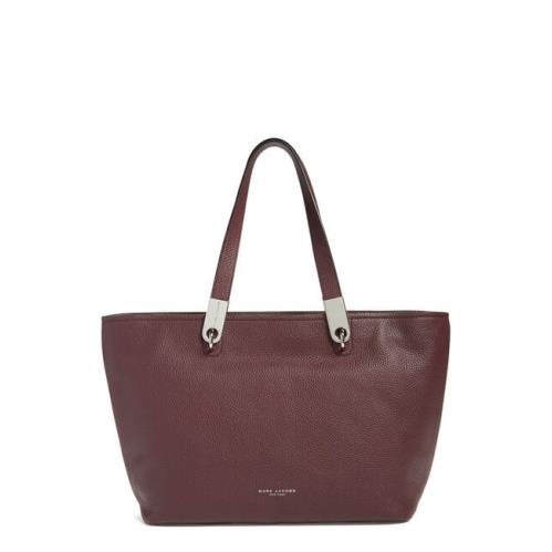 Marc Jacobs Pike Place East/west Plum Purple Leather Tote Purse 1535