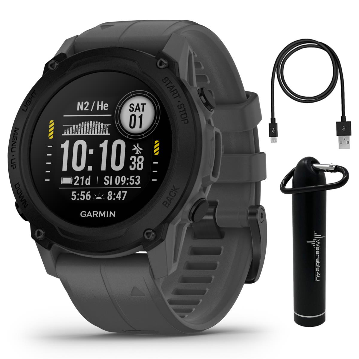 Garmin Descent G1 Rugged Dive Computer Smartwatch Slate Gray with Power Bank