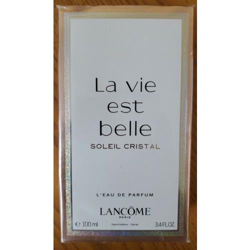 Lancome La Vie Est Belle Soleil Cristal L`eau de Parfum 100mL/3.4oz Rare