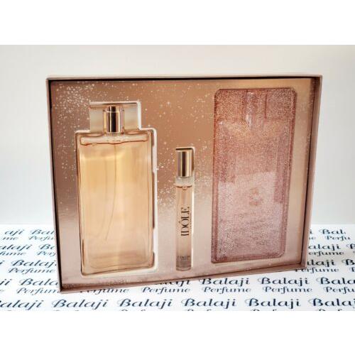 Lancome Idole Le Eau De Parfum Spray Edp 2.5oz + Rollerball 0.34oz 3pc Gift Set