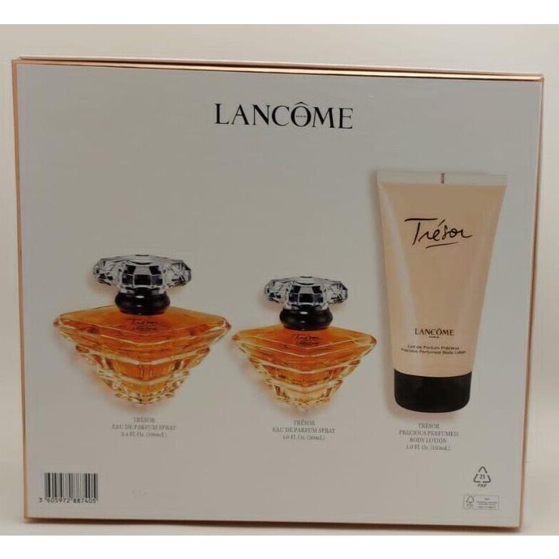 Lancome Tresor Eau DE Parfum 3.4 Set 3 Pcs