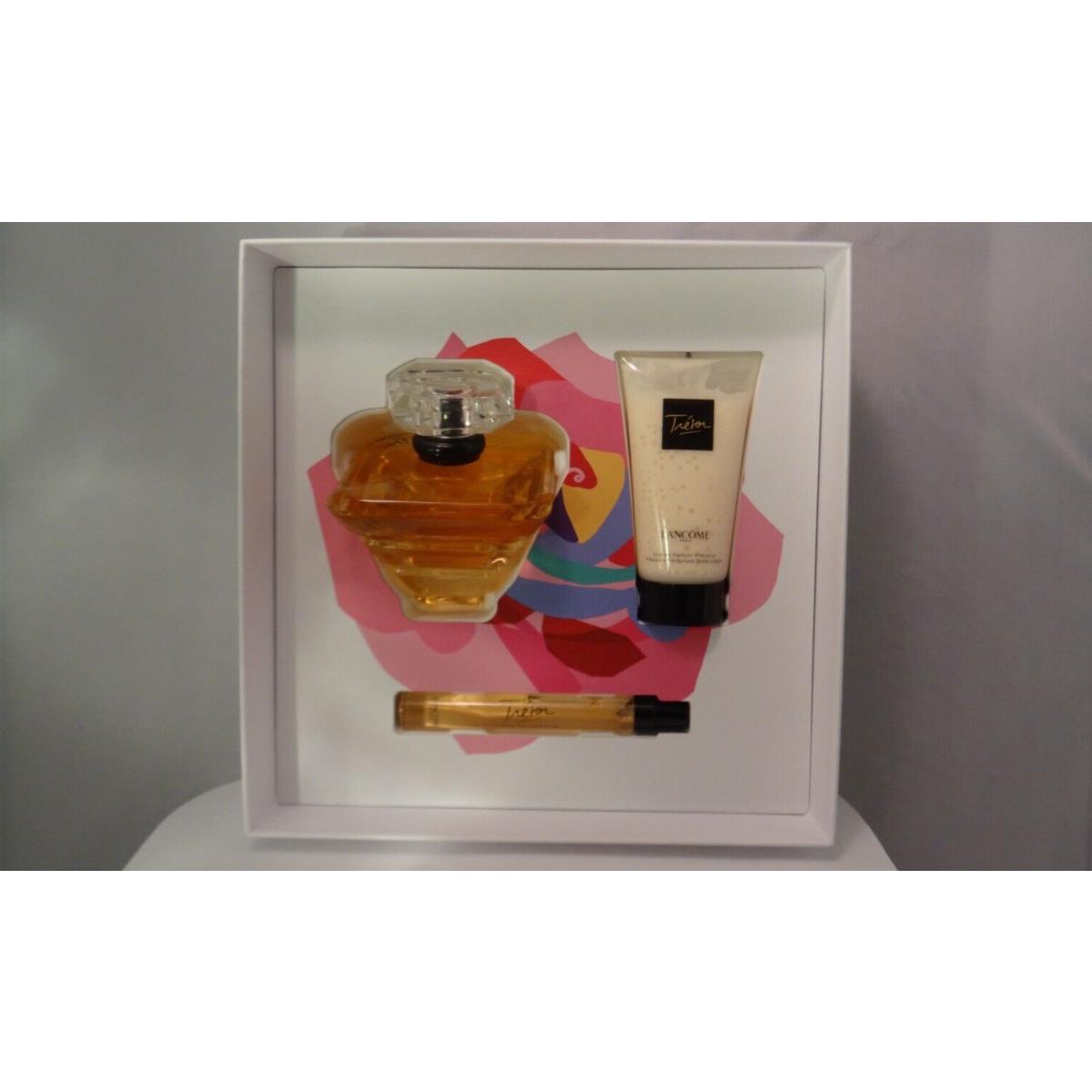 Tresor 3PC Gift Set by Lancome 3.4oz 0.34oz L`eau De Parfum Spray / 1.6oz BL