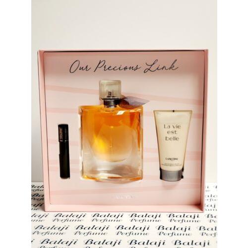 Lancome LA Vie Est Belle 3PC Gift Set - 3.4OZ Edp + 1.7OZ Body Lotion + Mascara