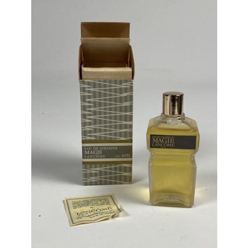 Vtg 1960s Old Formula Lancome Paris Magie 90 Eau de Cologne 2oz Full W/box 6151