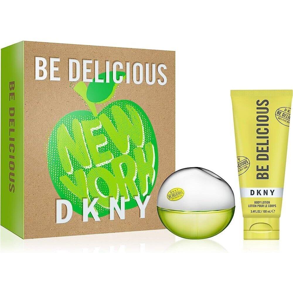 Dkny BE Delicious For Women 2 Pcs Gift Set 3.4 oz Edp Spray + 3.4 oz Body Lotion