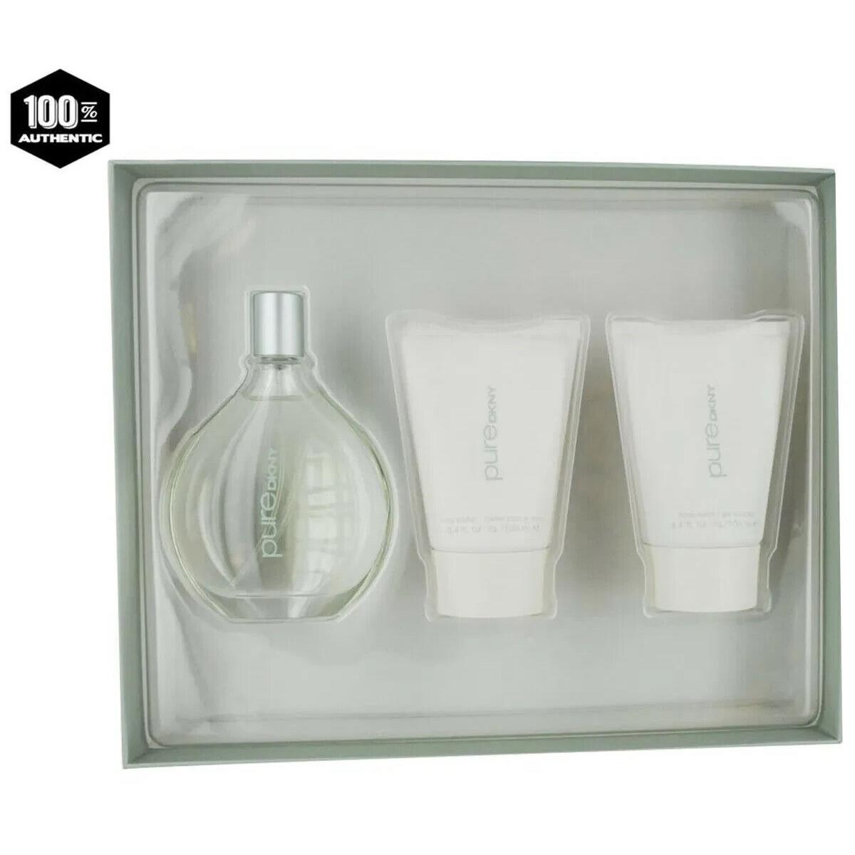 Dkny Pure A Drop OF Verbena by Donna Karan Gift Set Women 3.4 oz Edp + B/l +b/w