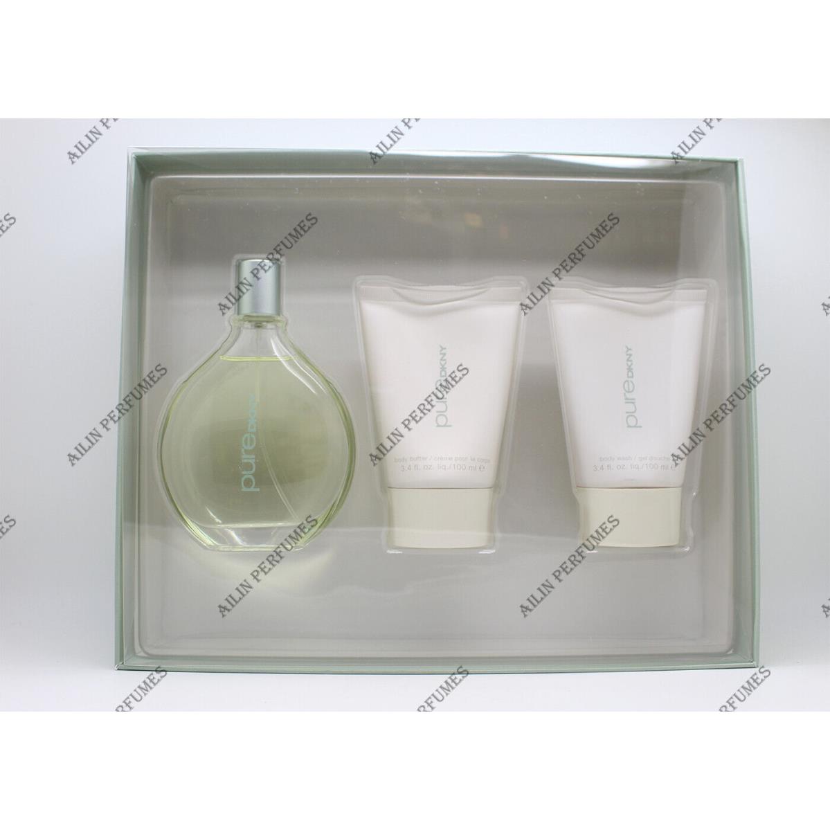 Dkny Pure A Drop OF Verbena by Donna Karan Gift Set Women 3.4 oz Edp + B/l +b/w