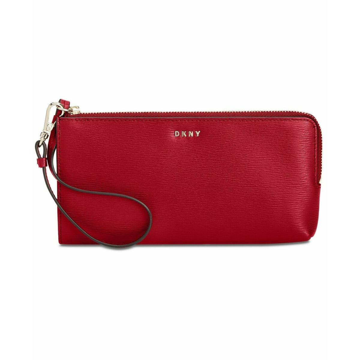 Dkny Bryant Zip Wristlet Pouch Medium Red