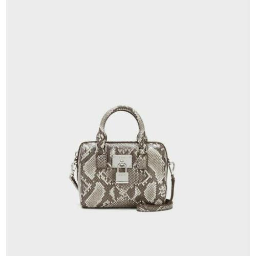 Dkny Elise Snakeskin Neutral Python Mini Box Crossbody Women`s Handbag