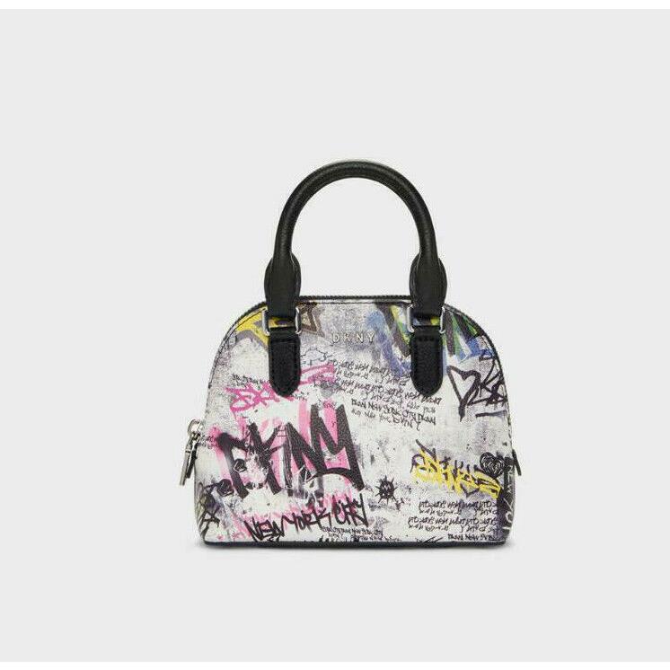 Dkny Stefani Mini Dome Graffiti Multi Color Purse Handbag Crossbody R11DIJ14